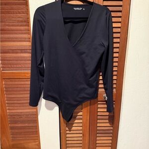 Abercrombie & Fitch Black V-Neck Bodysuit